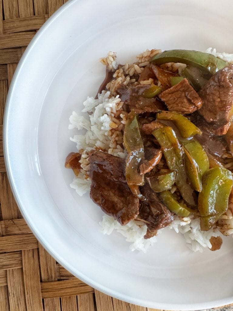 Pepper Steak over rice