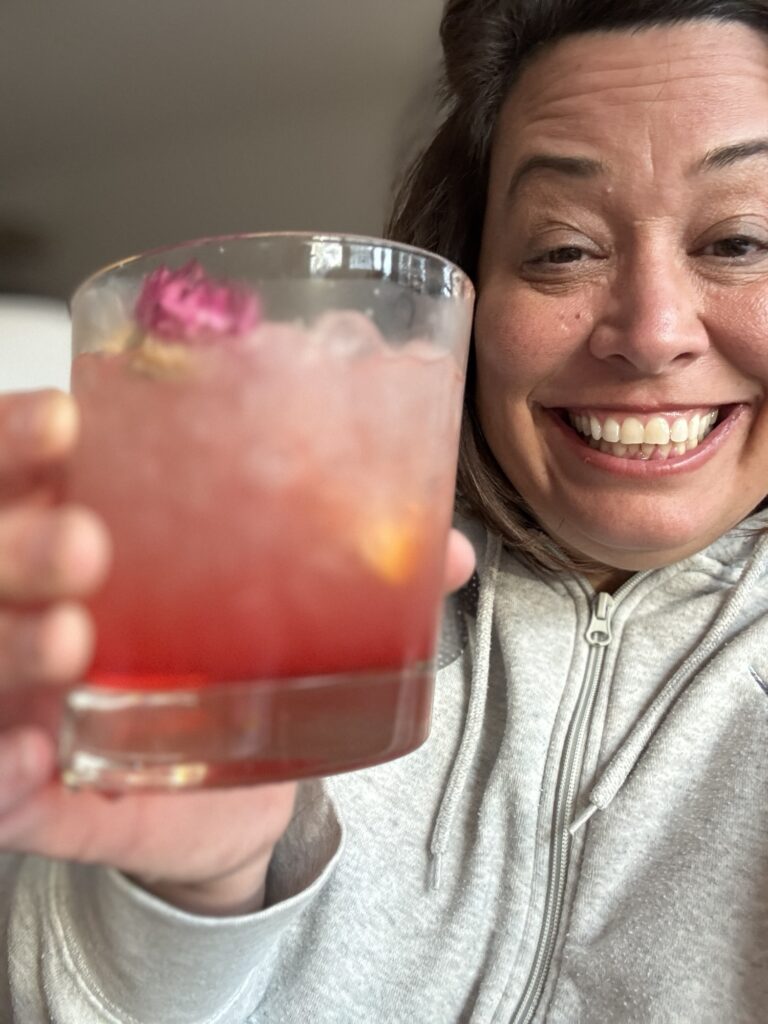 A picture of me holding the finished drink