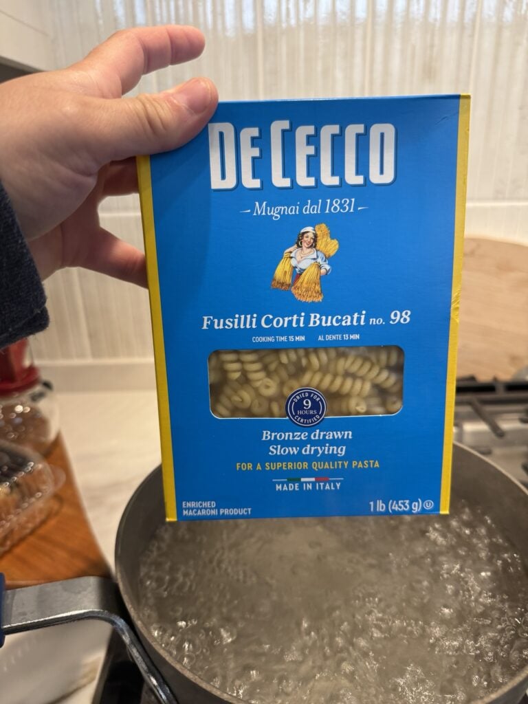 A package of Fusilli pasta
