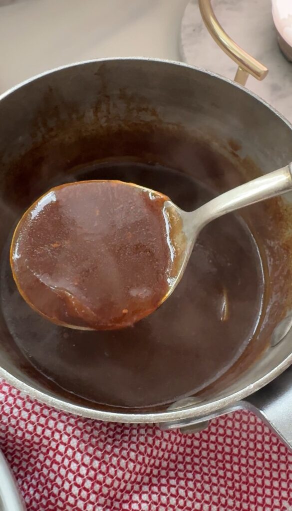 A ladle of the sauce