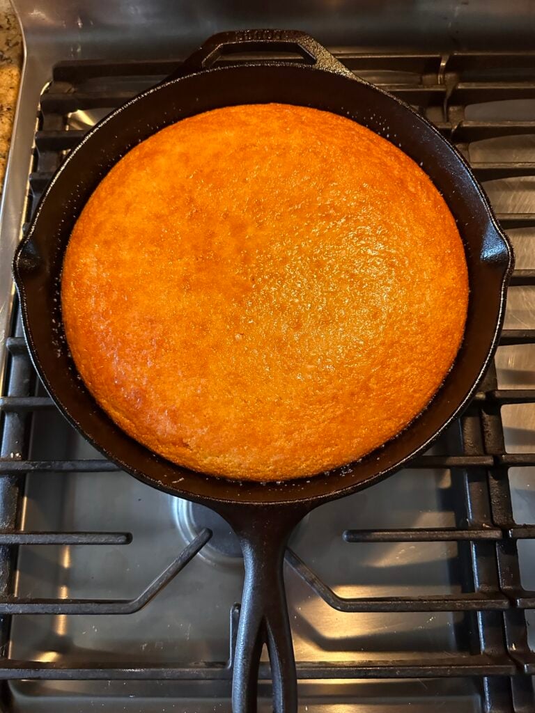 Corn bread in a cast iron