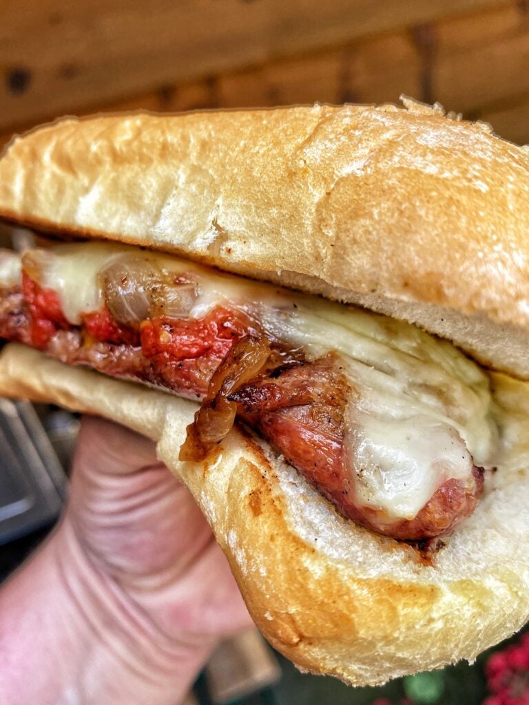 A sausage sandwich