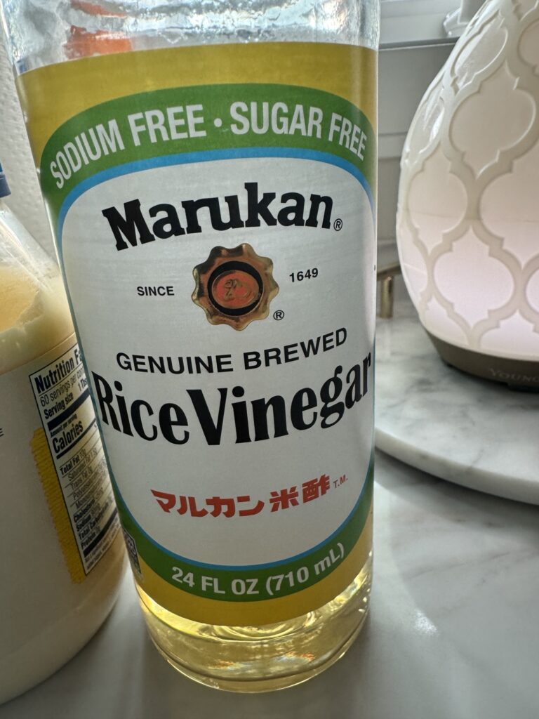 A bottle of rice vinegar