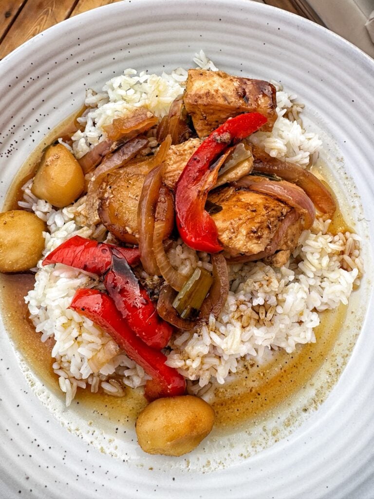 Asian Chicken Bake over rice