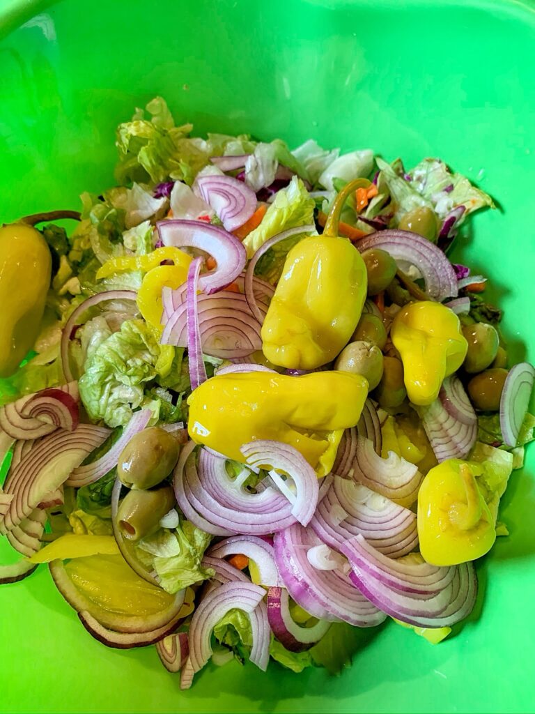 The salad before being dressed