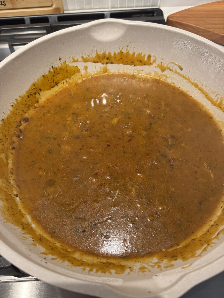 Gravy in a pan