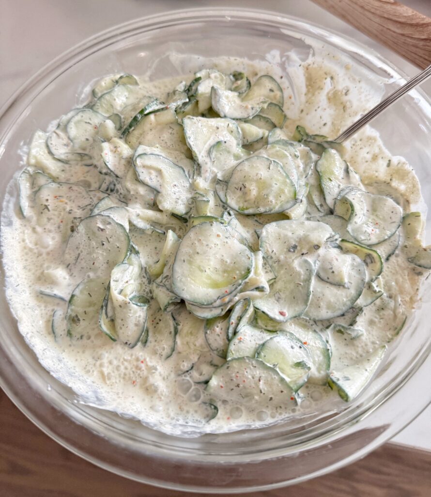 The finished Cucumber Salad